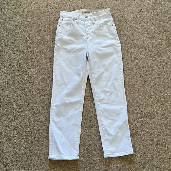 NWOT Madewell Classic Straight Leg Jean Petite Cropped Tile White Sz 23P - Picture 3 of 15